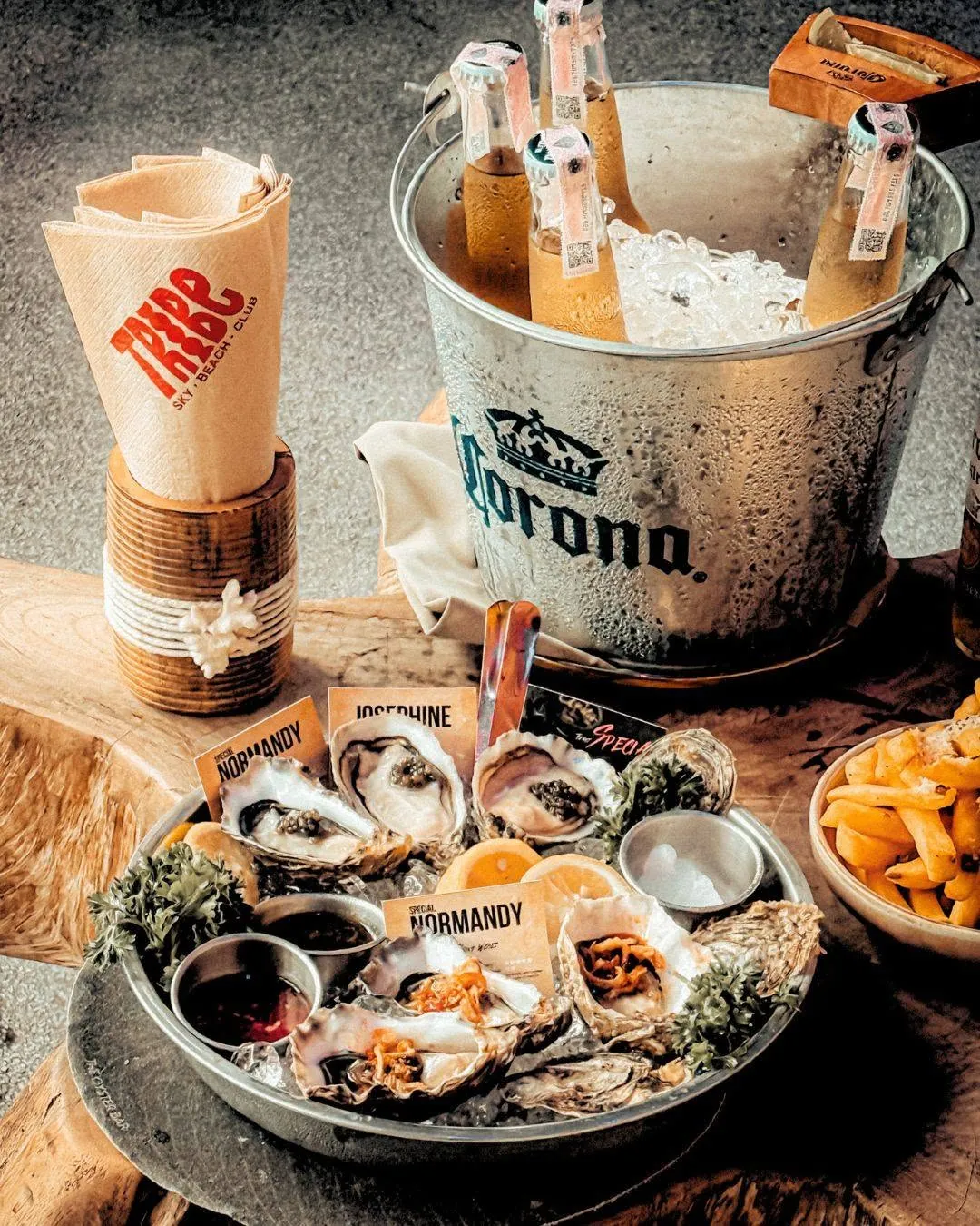 Oysters on ice at The Oyster Bar X, Tribe Sky Beach EmSphere