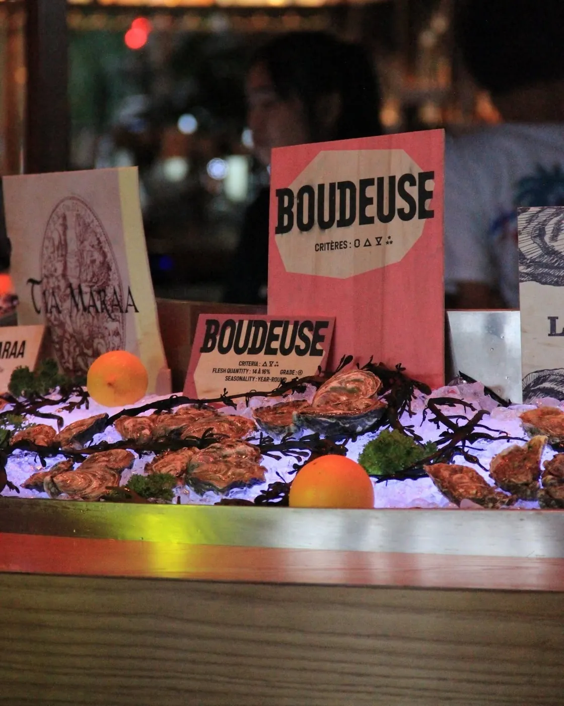 The oyster counter at Tribe Sky Beach on EmSphere 5F